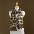 Brown -  Pipad Hand Block Print Natural Dyed Chanderi Silk Handloom Stole 16