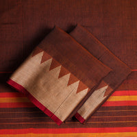 Brown - 3pc Mercerized Cotton Dharwad Dress Material 06