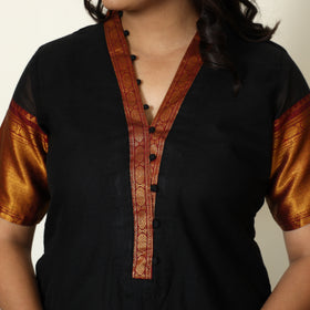 Black - Dharwad Cotton Kurta with Palazzo & Dupatta Set 21