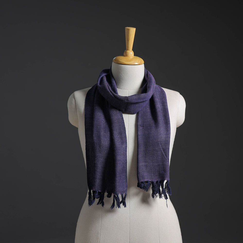 Purple - Kumaun Handwoven Pure Merino Wool Scarf 251