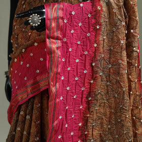 Kutch Tie-Dye Shibori Bandhani Cotton Saree with Blouse Piece 30