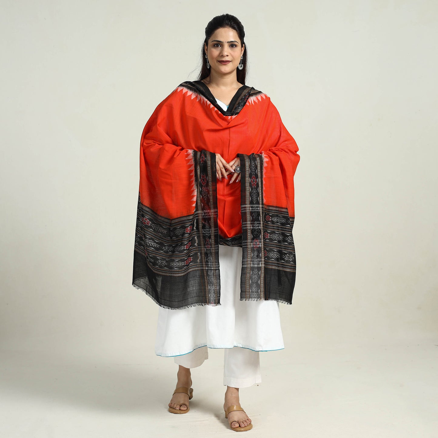  Sambalpuri Ikat Weave Cotton Dupatta 