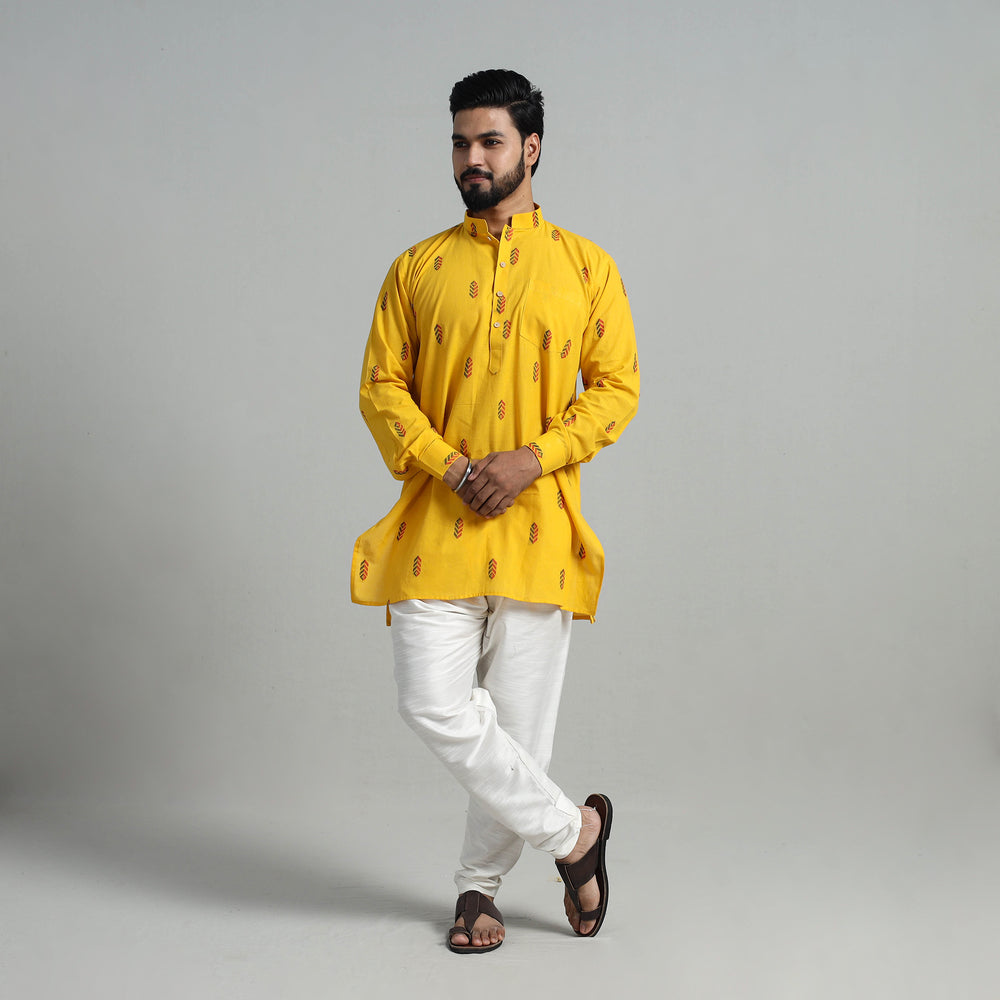 Cotton Short Jacquard Kurta for Men 05