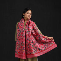 Pink - Handloom Silk Bengal Kantha Work Stole 21