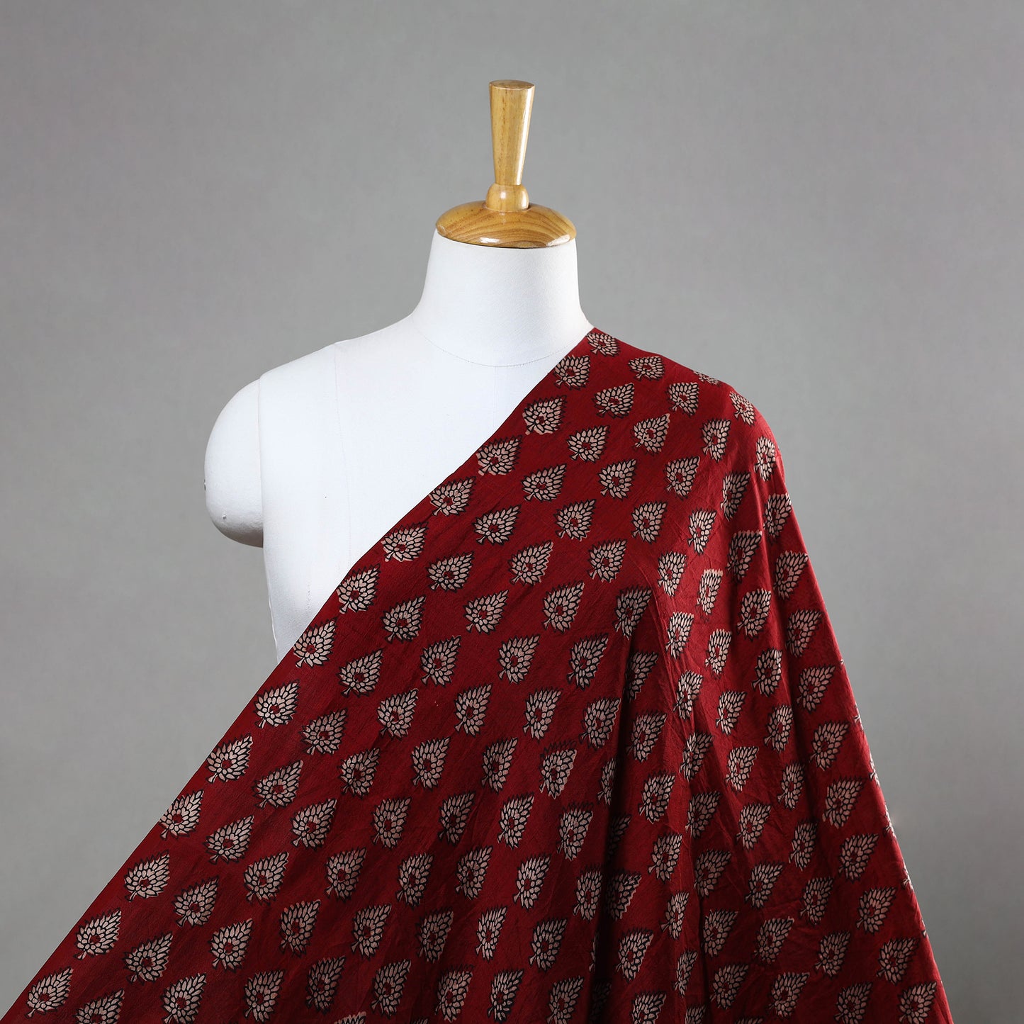 Red - Mulberry Silk Bagh Print Fabric 10