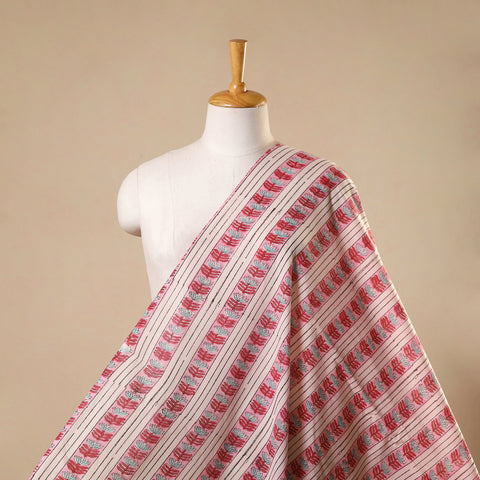 Pink - sanganeri cotton fabric 44 - handcrafted