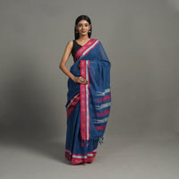 Blue - Cresendo Cotton Handloom Saree 04