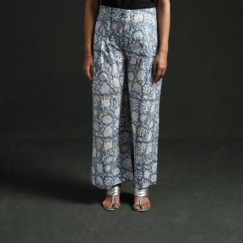 Sanganeri Hand Block Print Cotton Flared Palazzo 09