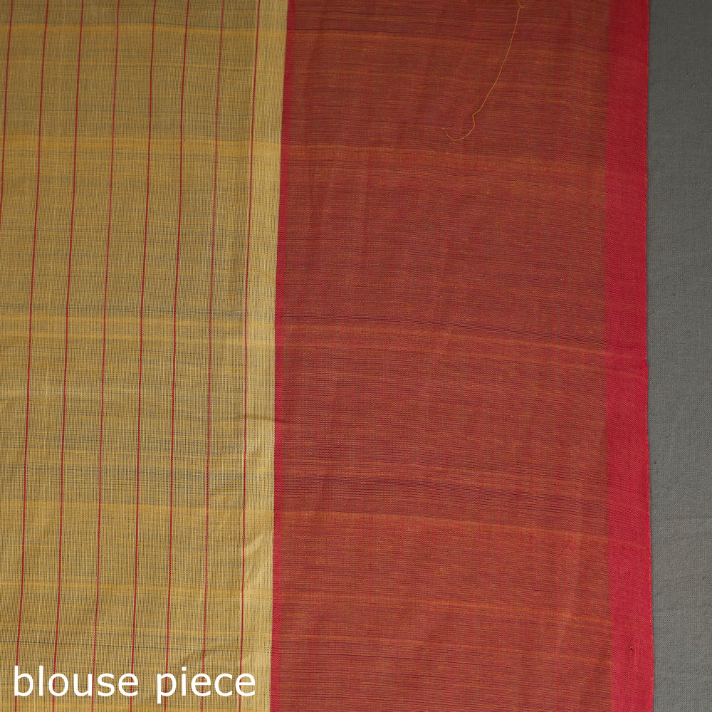 Orange - Traditional Venkatagiri Handloom Cotton Checks Saree 07