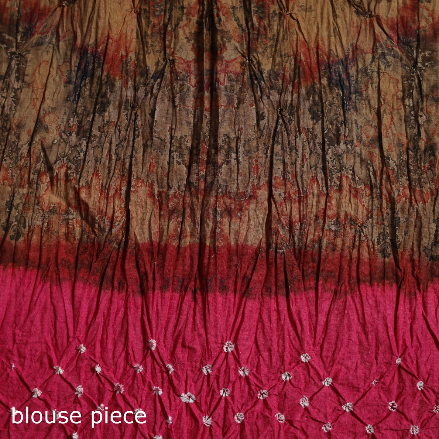Kutch Tie-Dye Shibori Bandhani Cotton Saree with Blouse Piece 30
