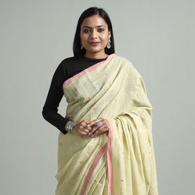  Srikakulam Handloom Jamdani Buti Cotton Saree with Tassels 