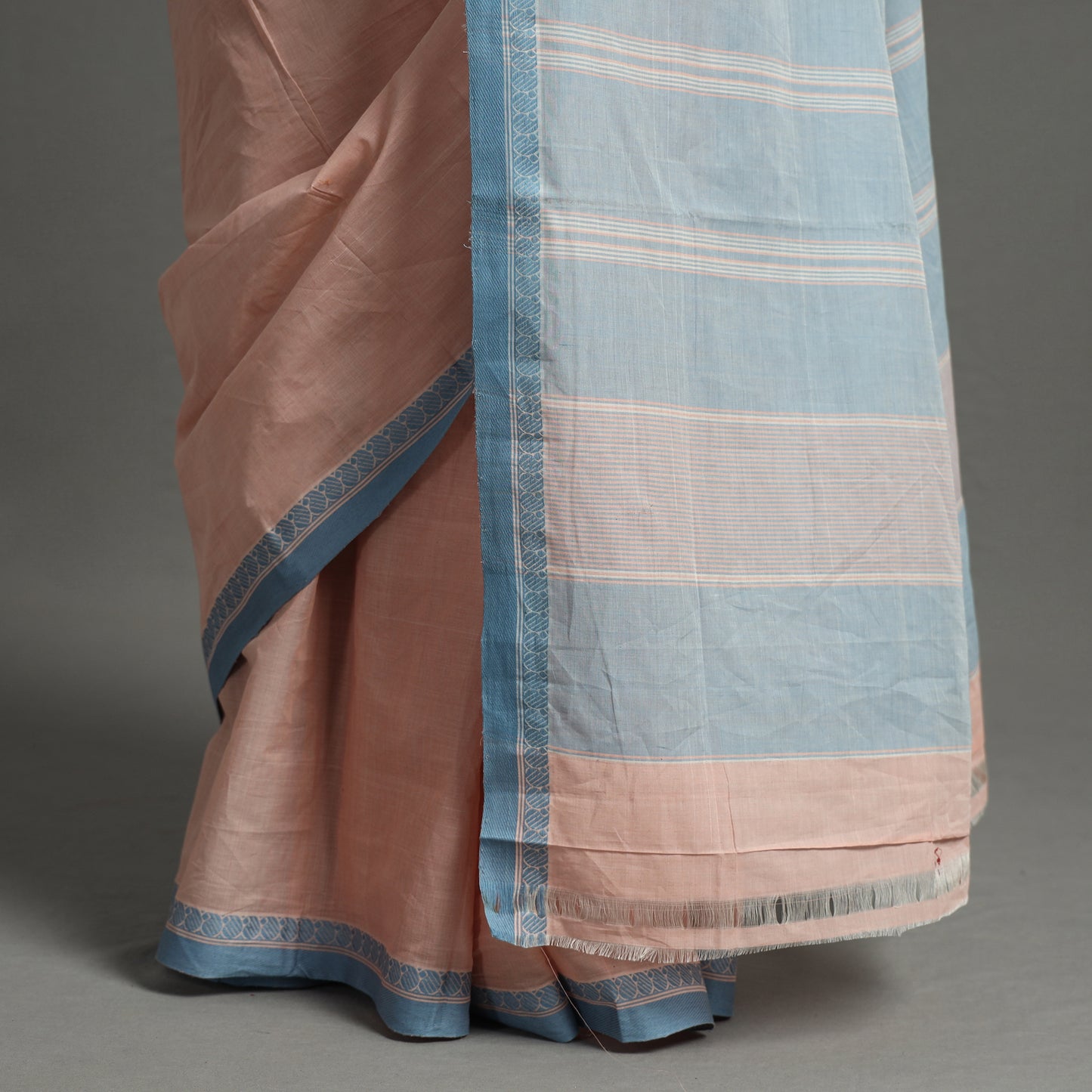 Peach - Pure Handloom Natural Dyed Dobby Cotton Saree 7