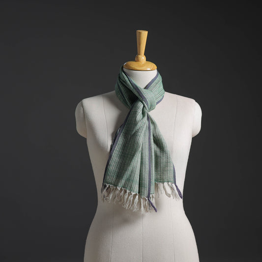 Green - Kumaun Handwoven Pure Merino Wool Scarf 252