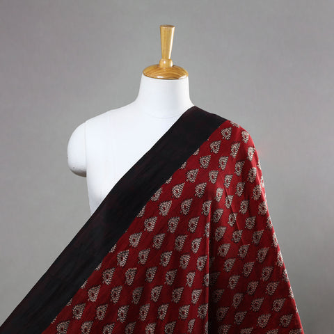 Red - Mulberry Silk Bagh Print Fabric 12