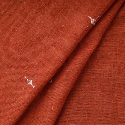 Orange - Organic Kala Cotton Handloom Buti Fabric 10