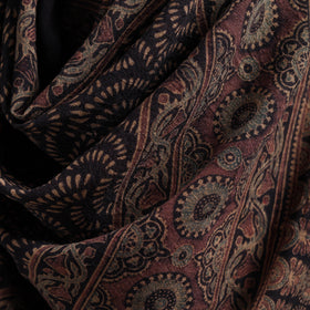 Ajrakh Hand Block Print Natural Dyed Handwoven Acrylic Wool Shawl 04