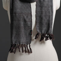 Black - Kumaun Handwoven Pure Merino Wool Scarf 253