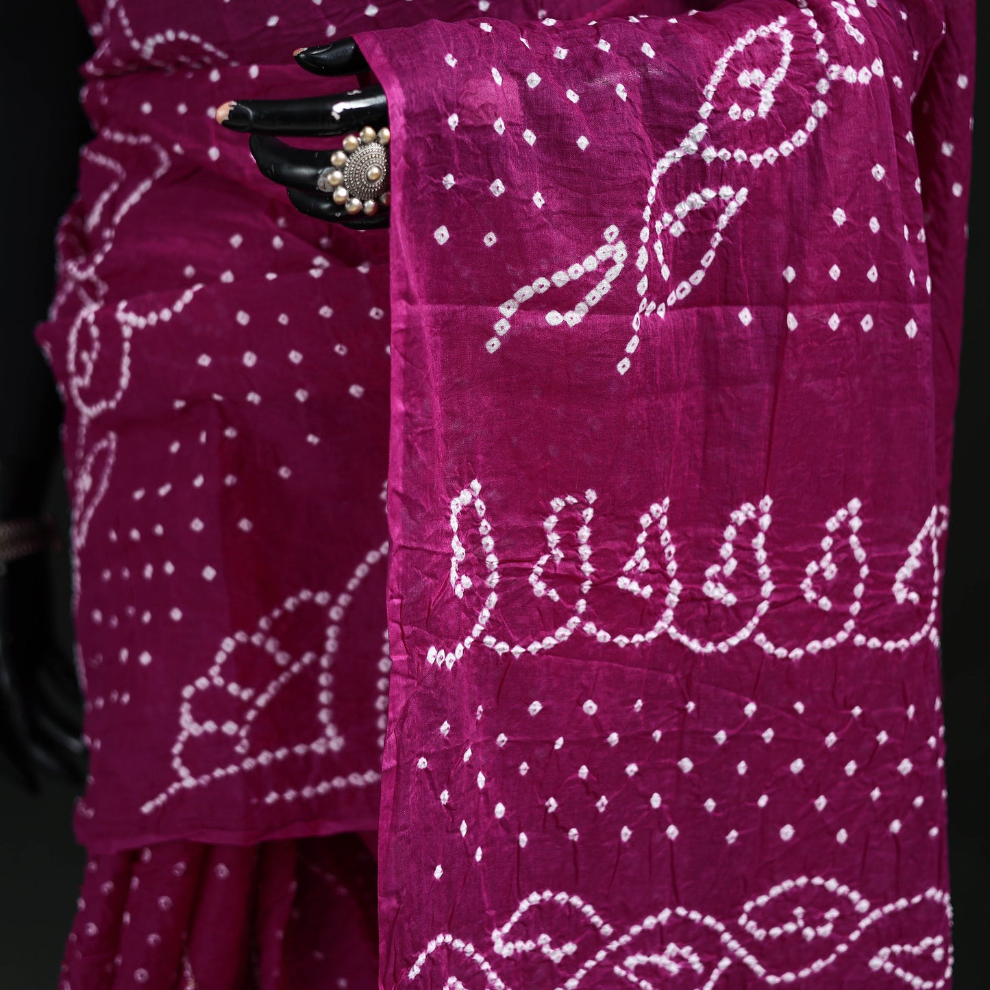 Kutch Bandhani Tie-Dye Cotton Saree 44