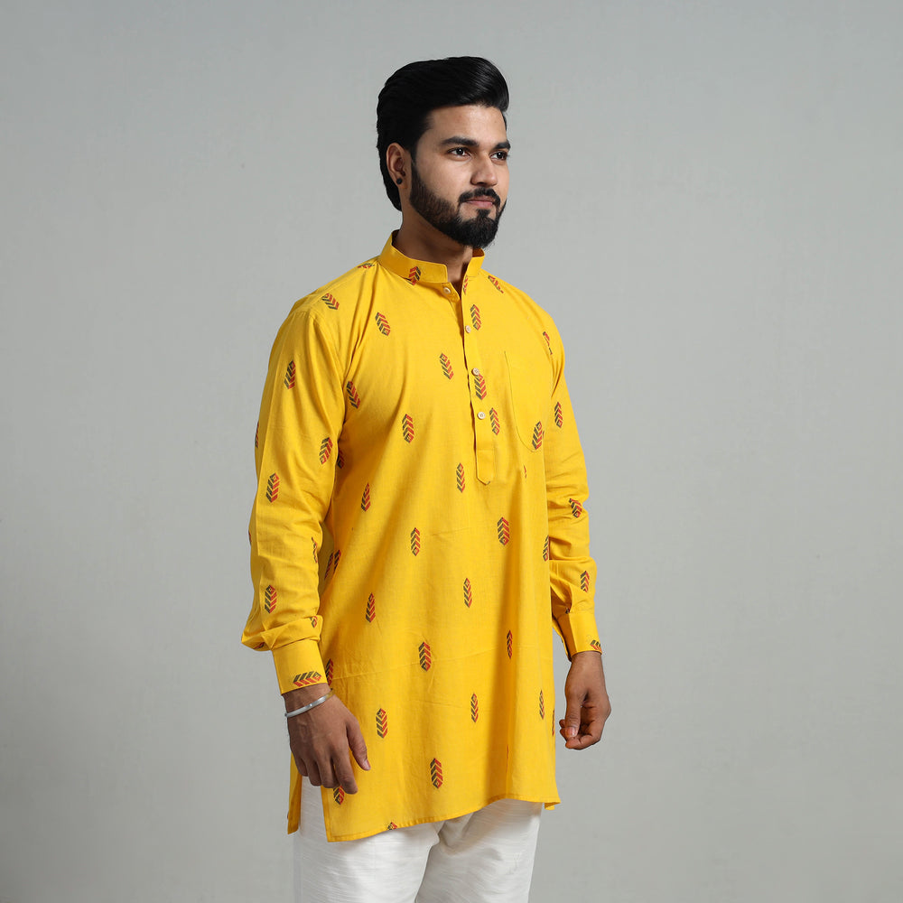 Cotton Short Jacquard Kurta for Men 05