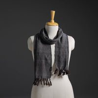 Black - Kumaun Handwoven Pure Merino Wool Scarf 253