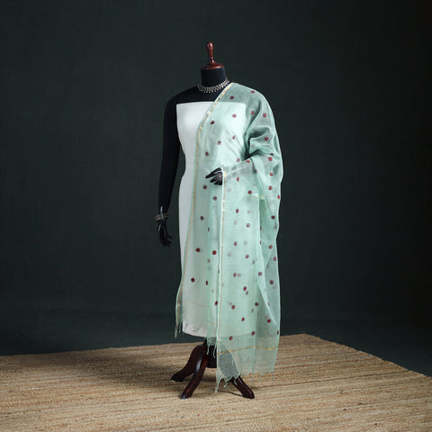 Kota Doria Cotton Embroidered Plain Dupatta 03