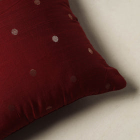 Polka Dot Zari Buti Plain Cushion Cover (16 x 16 in) 12