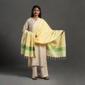 Yellow - assam weave thread buti cotton handloom dupatta 19