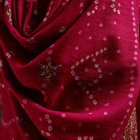 Kutch Bandhani Handwoven Neran Hand Embroidery Merino Wool Shawl 60