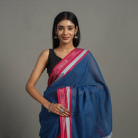 Blue - Cresendo Cotton Handloom Saree 04