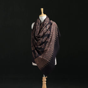 Ajrakh Hand Block Print Natural Dyed Handwoven Acrylic Wool Shawl 05