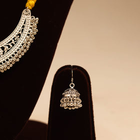 Yellow - german silver thread braided necklace set 02