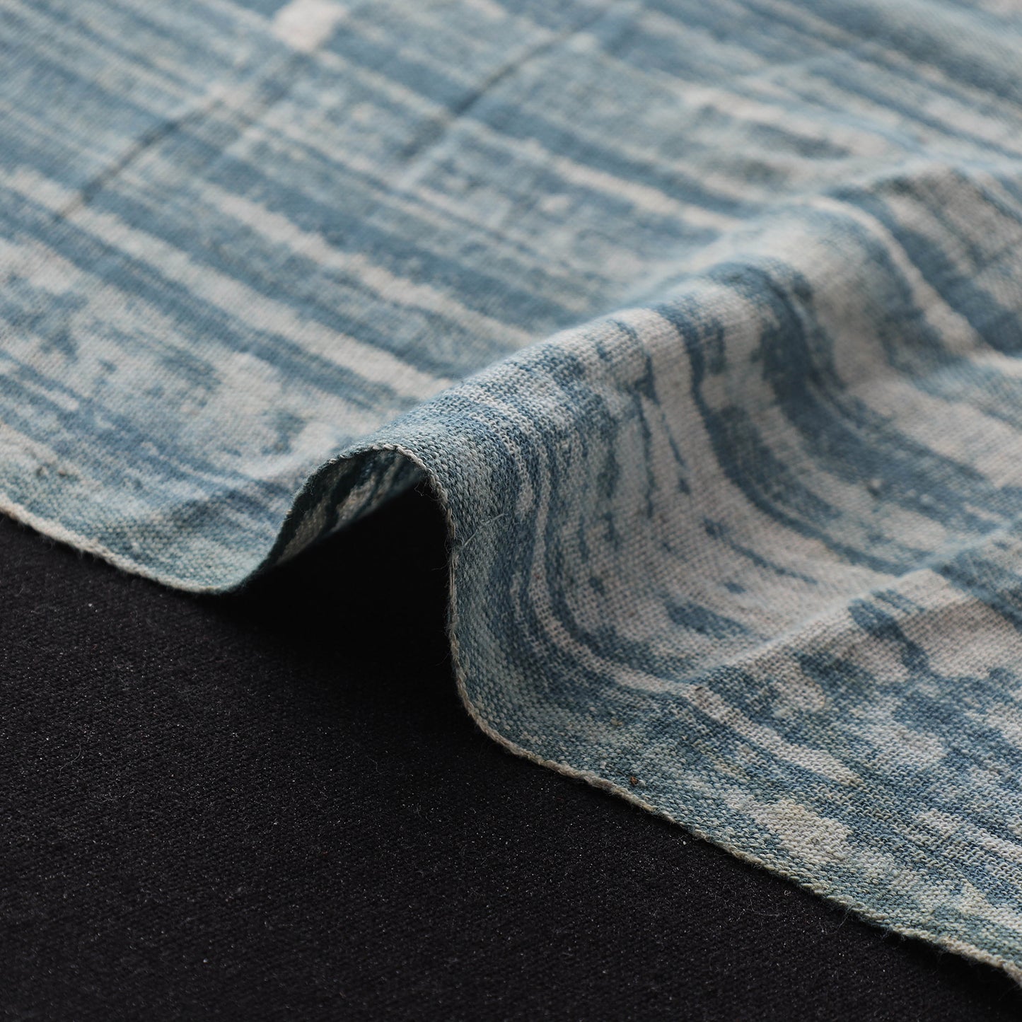 Blue - Authentic Kutch Hand Block Batik Print Pure Handwoven Natural Dyed Kala Cotton Fabric 59