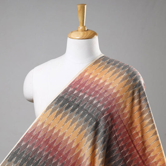 Patterned Multicolor Pochampally Ikat Weave Cotton Handloom Fabric