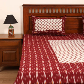 Pochampally Ikat with Bagh Patch Cotton Double Bedsheet Set (108 x 90 in) 05