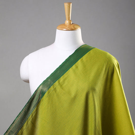 Green - Prewashed Dharwad Cotton Thread Border Fabric