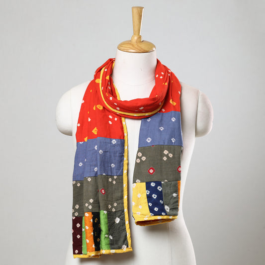 Multicolor - Bandhani Tie-Dye Patchwork Cotton Stole 28