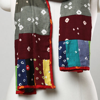 Multicolor - Bandhani Tie-Dye Patchwork Cotton Stole 32