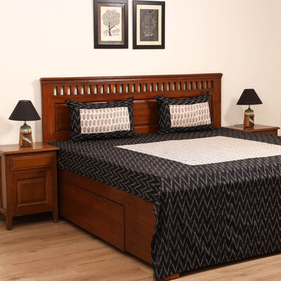 Pochampally Ikat with Bagh Patch Cotton Double Bedsheet Set (108 x 90 in) 06