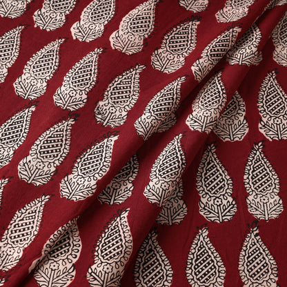 Red - Bagh Block Printed Cotton Fabric