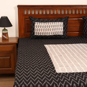 Pochampally Ikat with Bagh Patch Cotton Double Bedsheet Set (108 x 90 in) 06