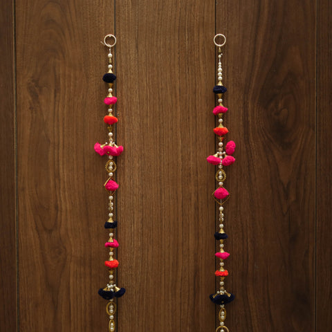 Kutch handmade bead & mirror work hanging (set of 2) 31