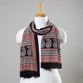 Black Bagh Hand Block Printed Cotton Stole 