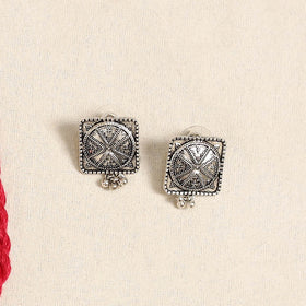 Red - german silver jute & fabart necklace set 67