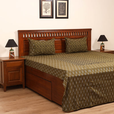 Pochampally Ikat with Bagh Patch Cotton Double Bedsheet Set (108 x 90 in) 08
