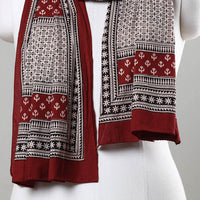 Grey - Bagh Hand Block Printed Cotton Stole