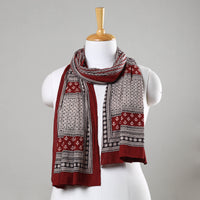 Grey - Bagh Hand Block Printed Cotton Stole