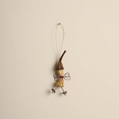 Small Angel - Natural Seeds Hanging with Copper Wing