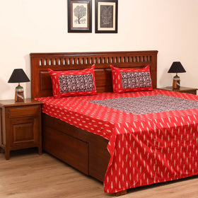 Pochampally Ikat with Bagh Patch Cotton Double Bedsheet Set (108 x 90 in) 09