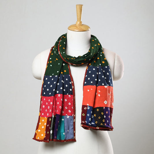 Multicolor - Bandhani Tie-Dye Patchwork Cotton Stole 47