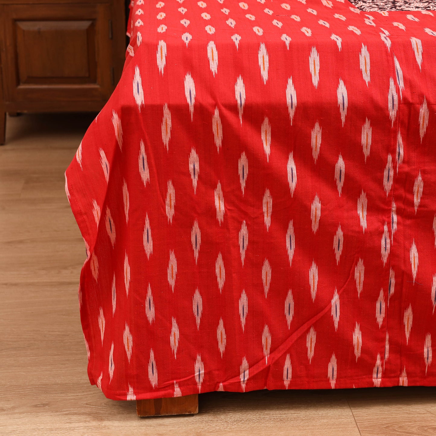 Pochampally Ikat with Bagh Patch Cotton Double Bedsheet Set (108 x 90 in) 09